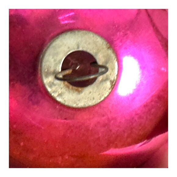 Vintage Made In USA Shiny Brite Glass Christmas Ornaments Set Of 7 Pink Gold - Picture 9 of 16